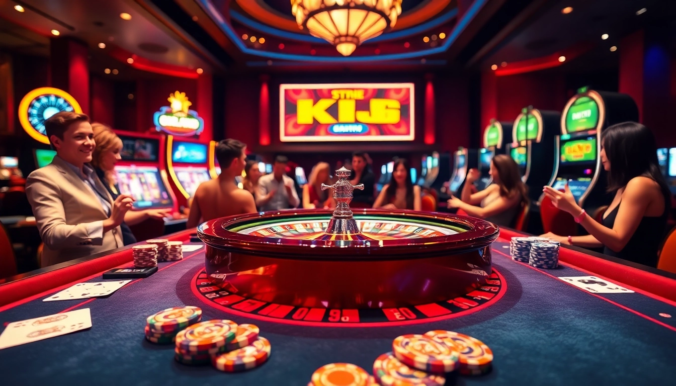Experience thrilling gameplay at KJC's premier online gambling hub with vibrant casino tables and engaging players.