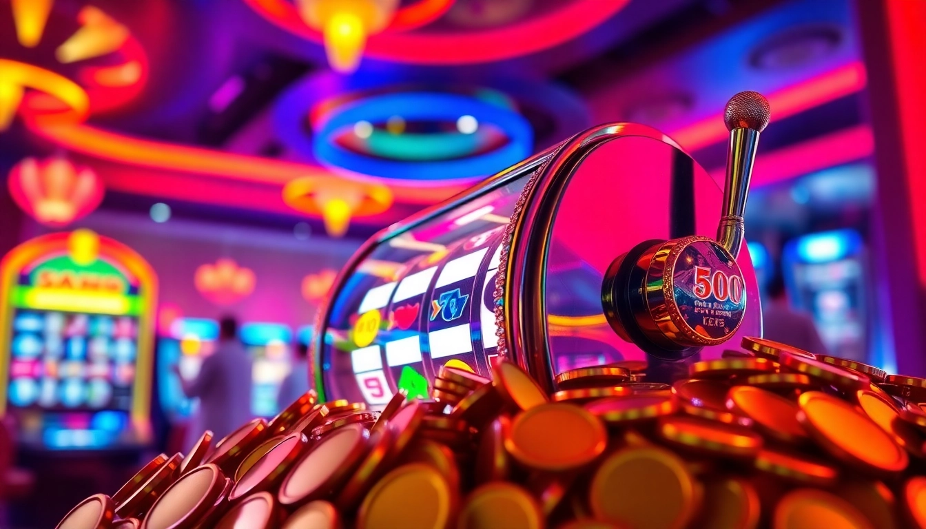 Menggoda pemain dengan slot depo 5k dan koin berkilau di kasino cerah.