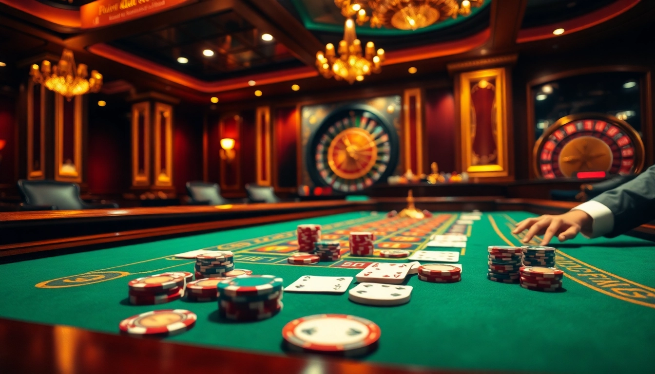 Enjoying poker and roulette at rr88's luxurious casino table in an inviting atmosphere.