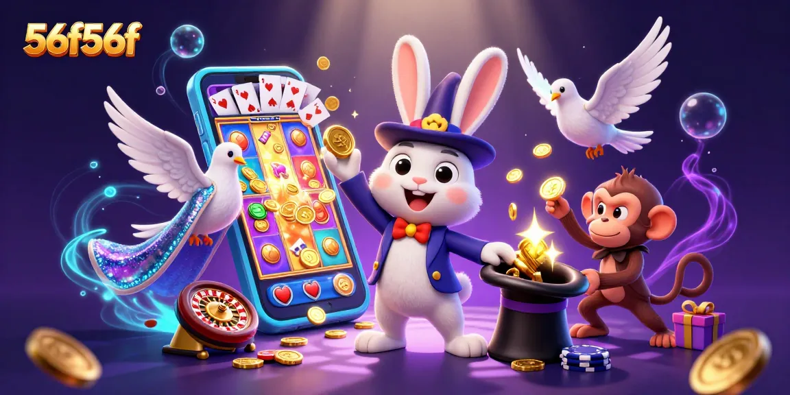 Win big with 56f56f as the magician rabbit pulls golden coins and poker chips!