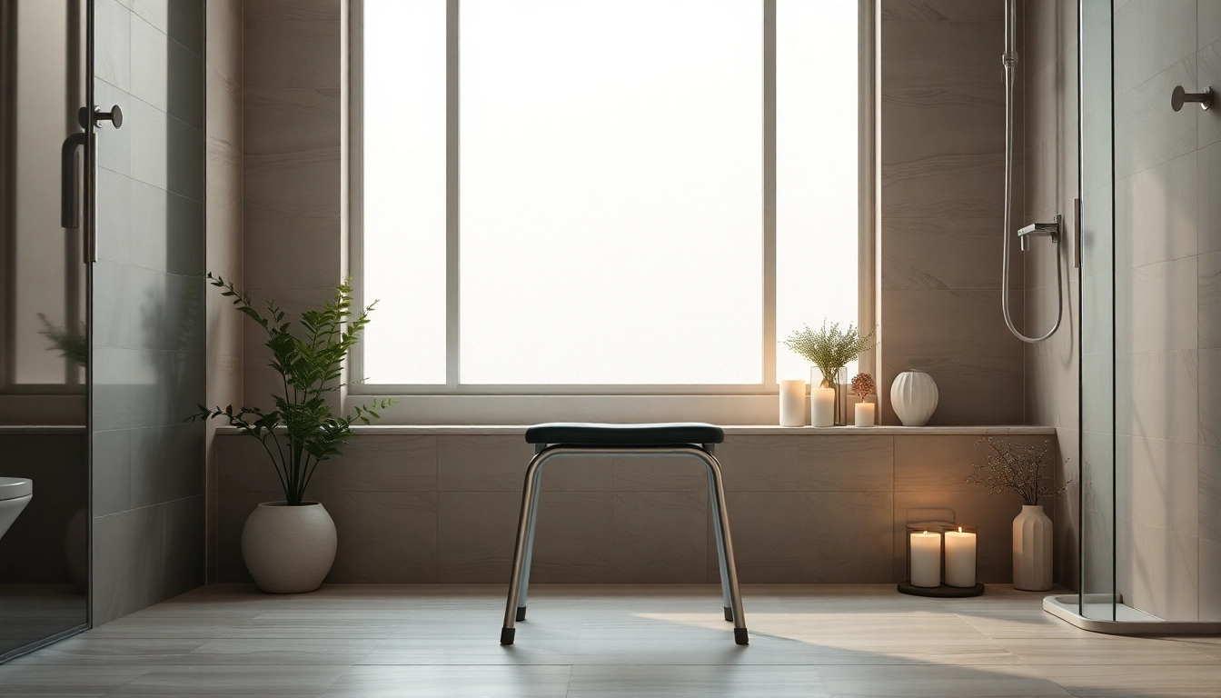 hocker für dusche in a modern bathroom setting, showcasing its elegant design and functionality.