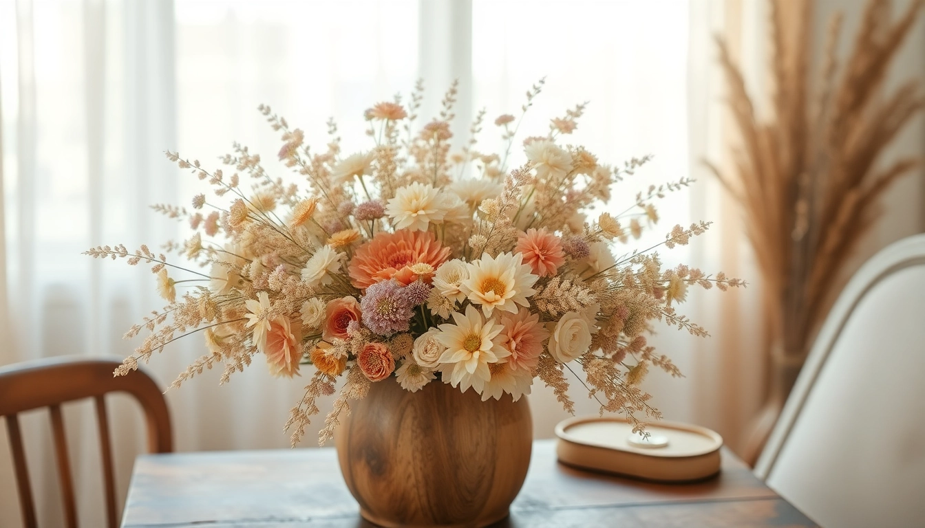 Admire dried flowers beautifully arranged in a rustic vase, showcasing their unique features.