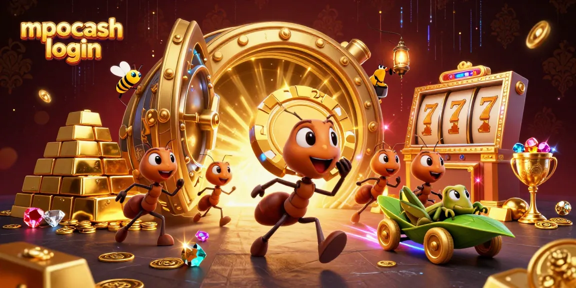 Join the action with mpocash login as ants race to win golden chips in a thrilling casino heist!