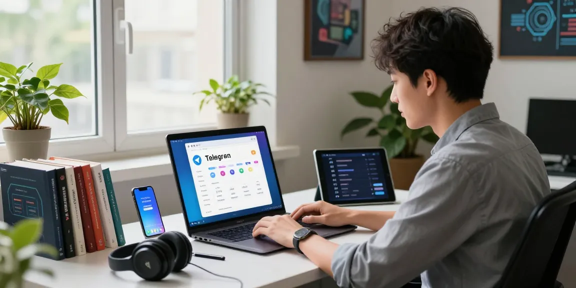 Seamless installation of Telegram in China with Chinese UI displayed on a vibrant modern workspace