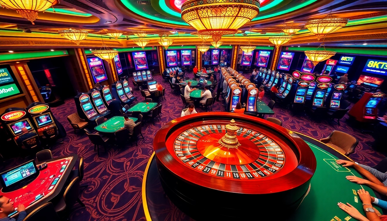 Experience the excitement of gambling at 8kbet with vibrant casino visuals and engaging gaming action.