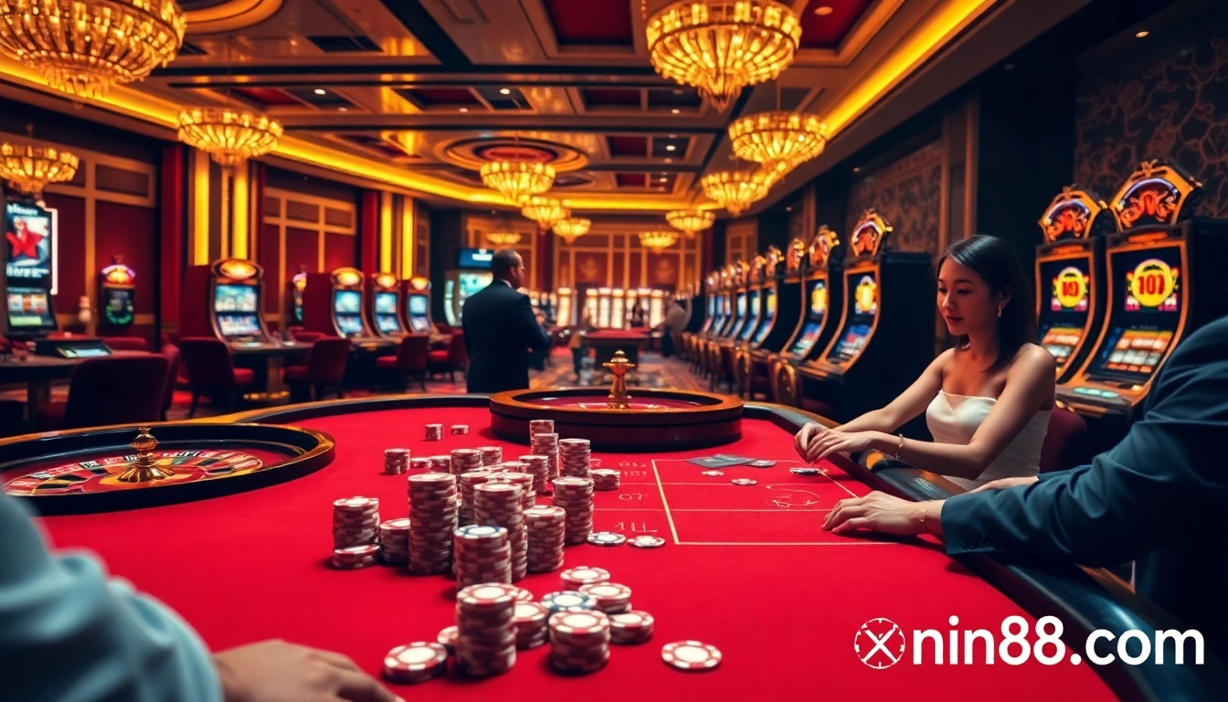 Experience the thrill of winning at xin88 com with engaging online casino games amidst the luxury atmosphere.