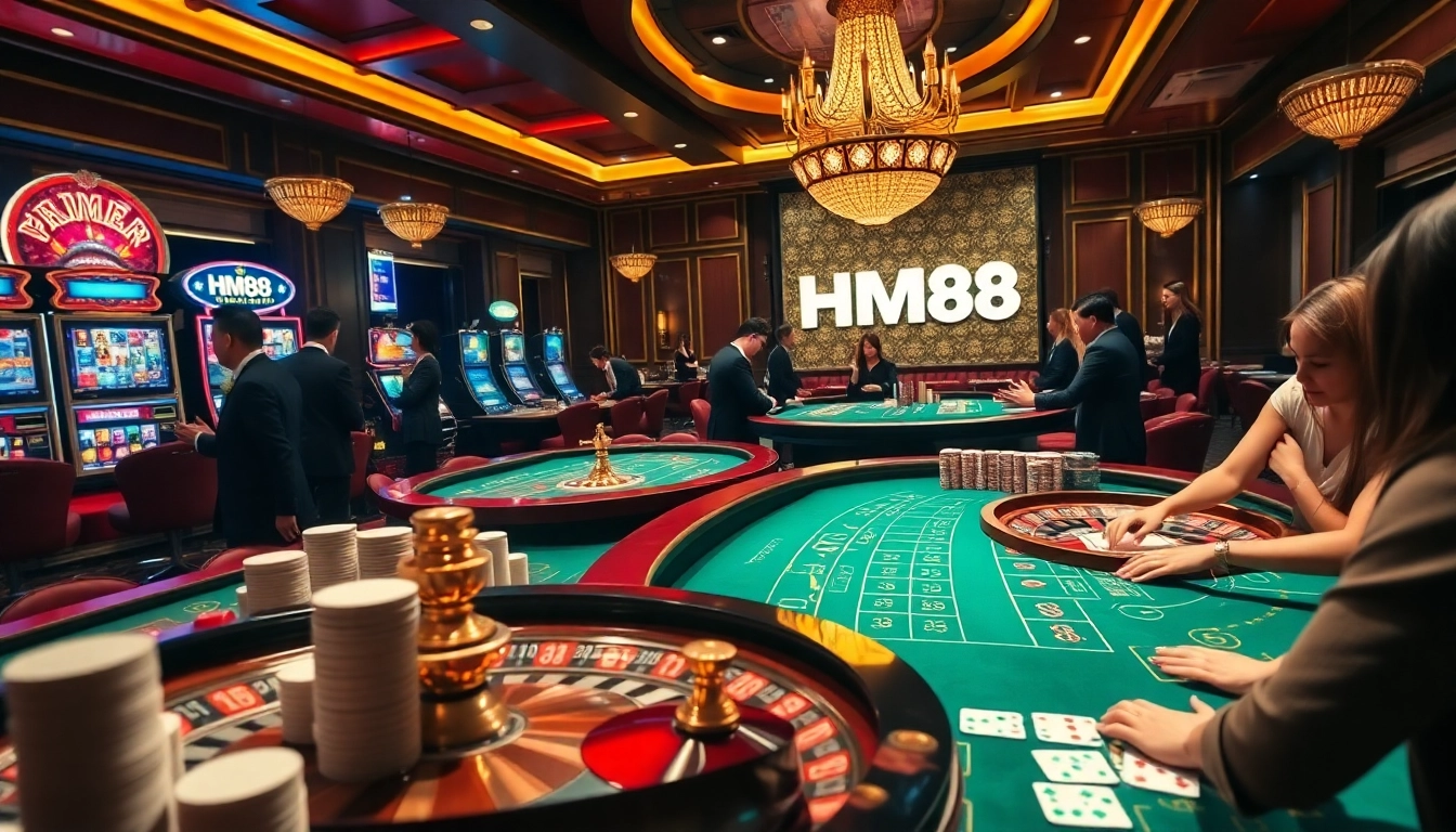 Experience the thrill of poker and roulette at HM88 Casino, where luxury meets excitement.