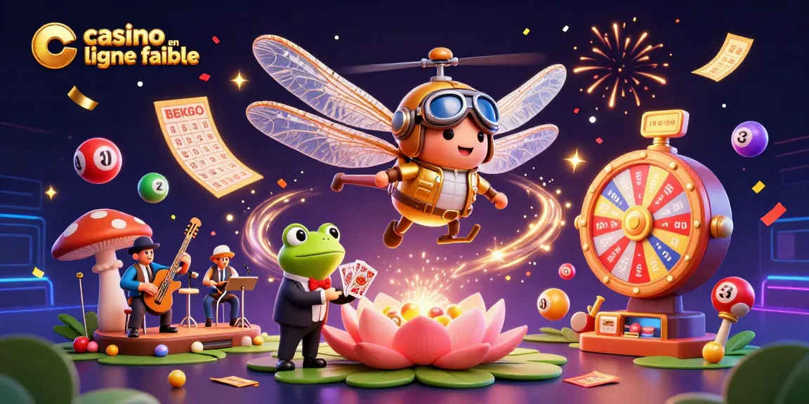 Faites un saut gagnant dans l'univers des jeux avec casino en ligne fiable, un croupier grenouille et un pilote libellule.