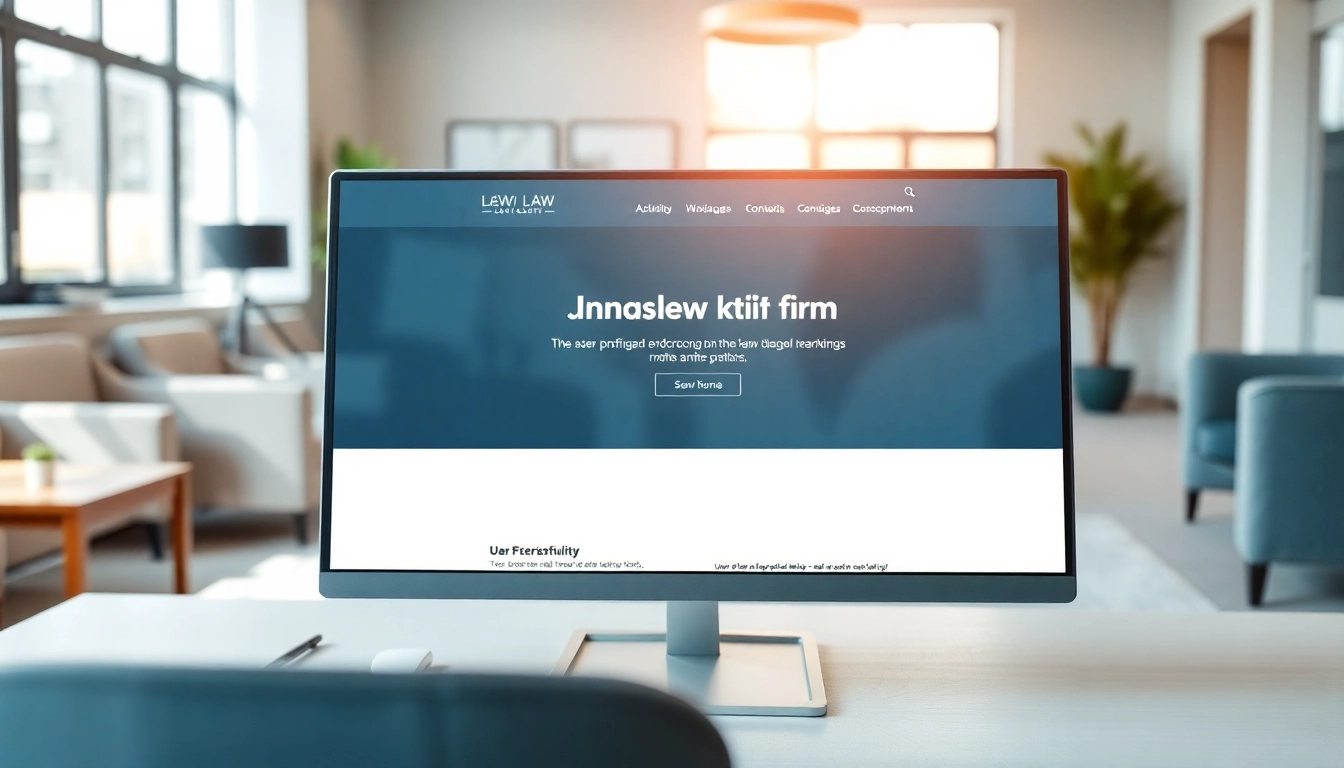Showcase an interactive website design at https://www.websites.law, highlighting user-centric features and professionalism.