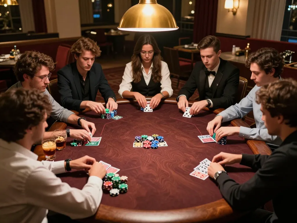 Players engaging in a high-stakes poker game at XX88, showcasing strategic gameplay and excitement.