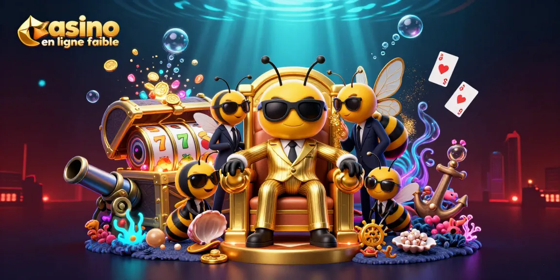 Jouez avec des jeux de casino en ligne fiables, la scène pleine de symboles de machines à sous et de personnages amusants.