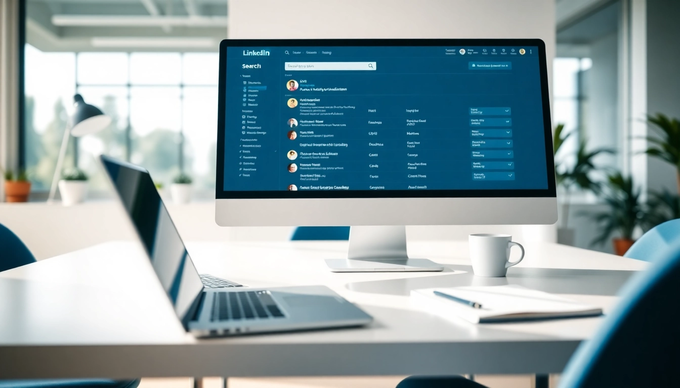 Utilizing a linkedin search scraper to gather professional insights and data on a computer screen