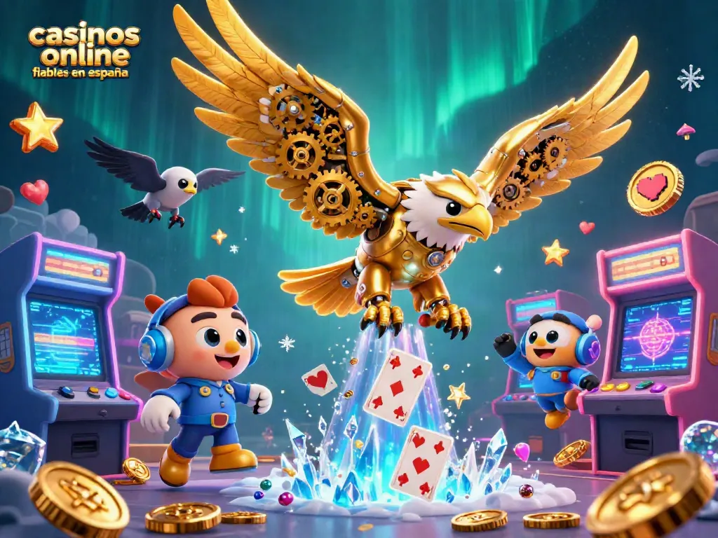 Sumérgete en los casinos online fiables en España con una emocionante carrera de águilas y cartas holográficas.