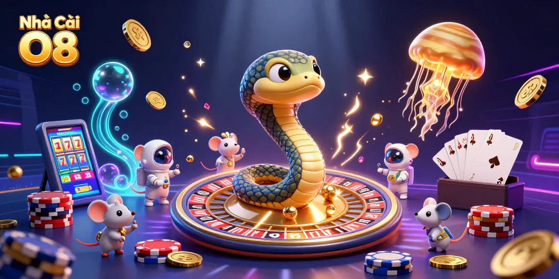 Experience thrilling gameplay at Nhà Cái O8 with vibrant casino elements and engaging characters.