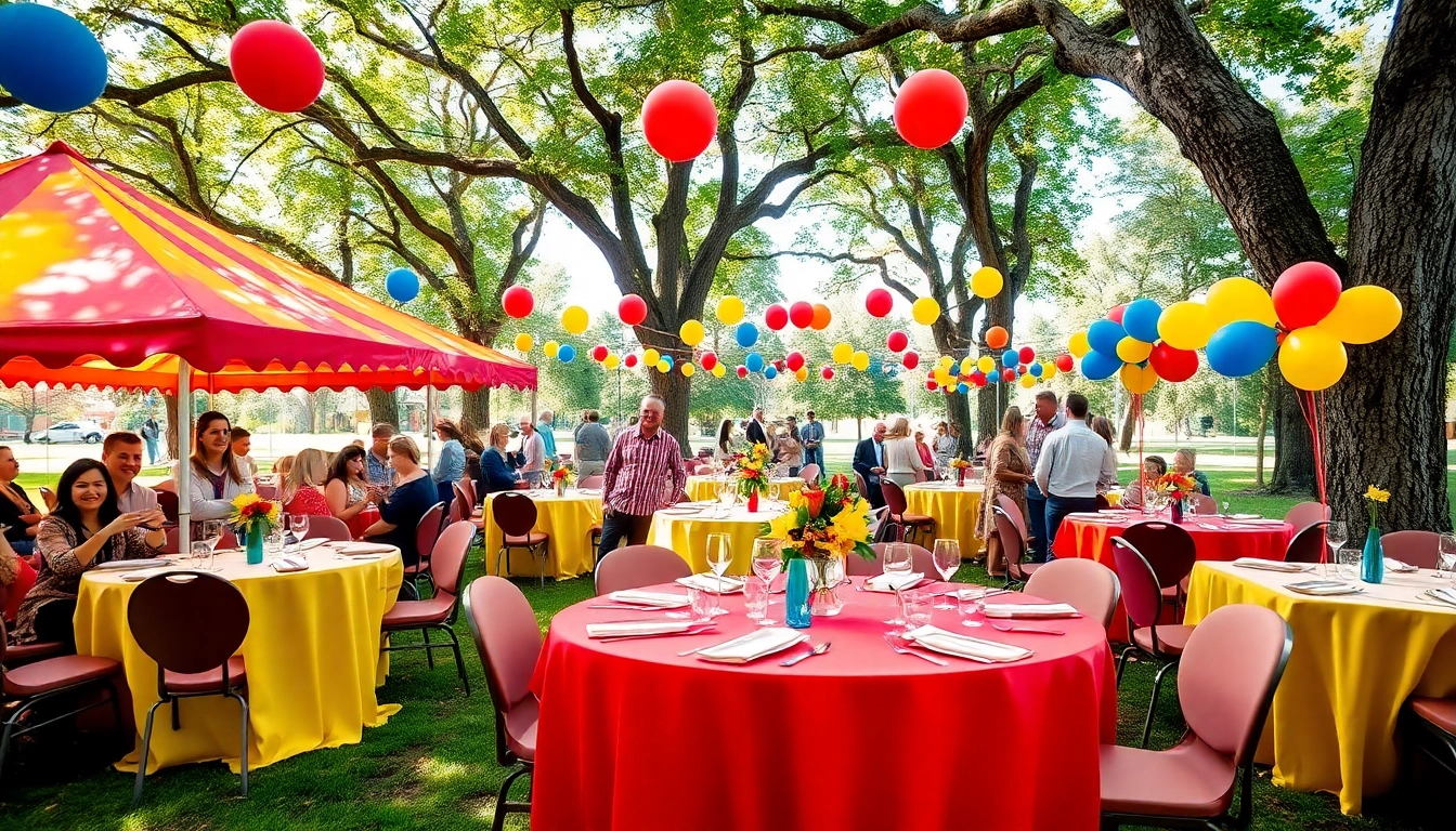 Find affordable and vibrant Party Rentals Near Me for your next event, featuring colorful tents and decorations.