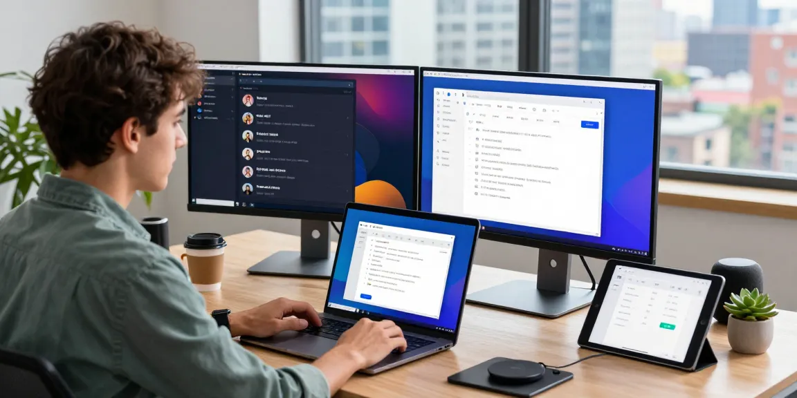 Engaging workspace with 纸飞机中文版 app in action on modern tech setup highlighting productivity and connectivity.