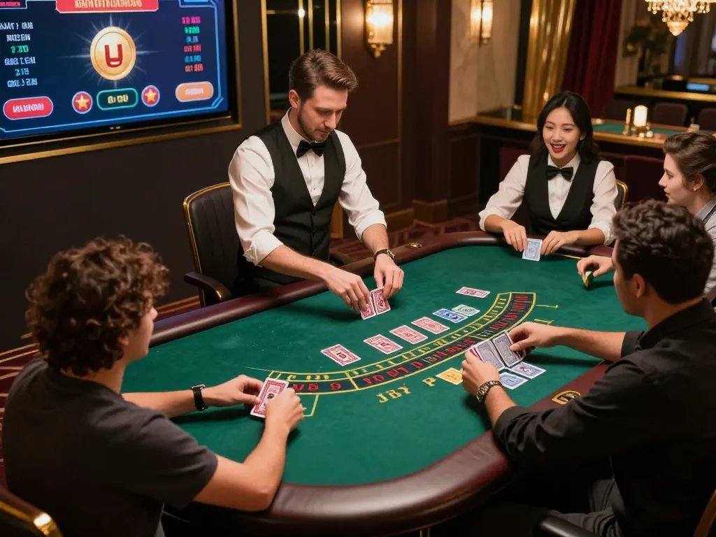 Exciting online baccarat gameplay at uu88, players betting on luxury green felt table