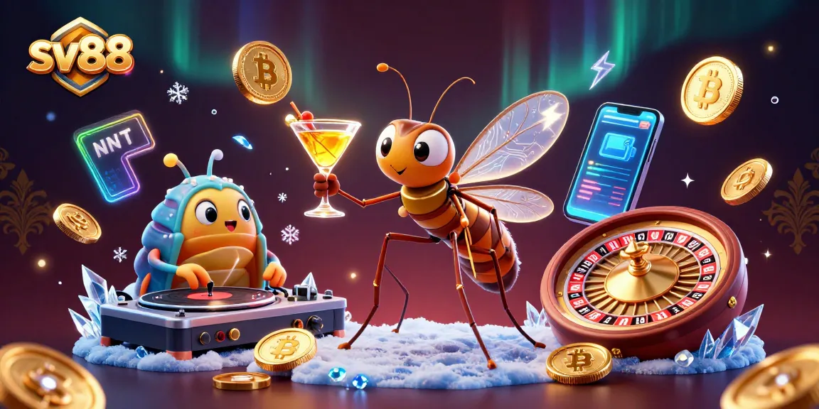 Spin to win with sv88 as a frozen mosquito mascot showcases exclusive casino offers.