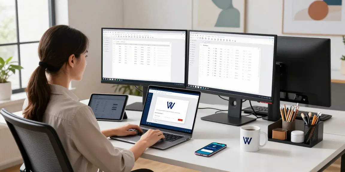 WPS Download interface displayed on laptop in a modern office workspace.