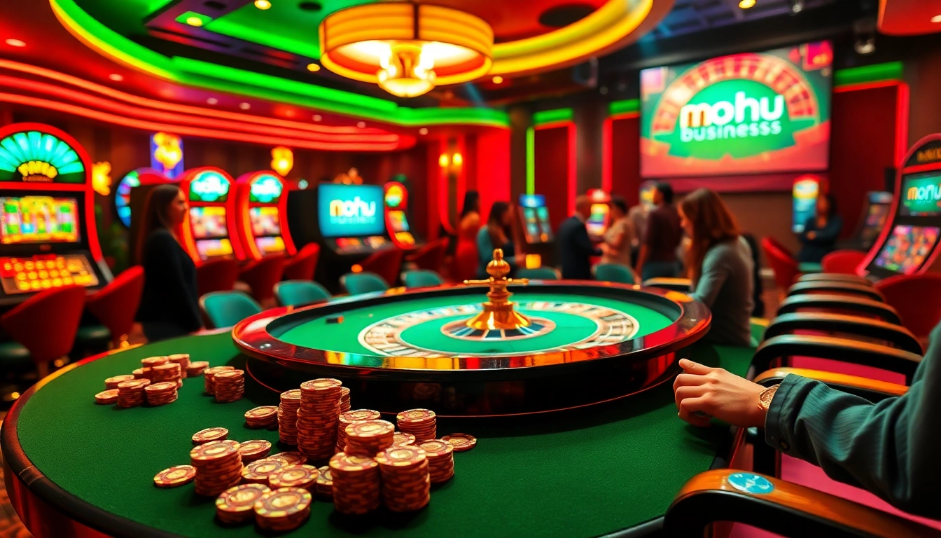 Capture the thrill of gaming at https://nohu.business/, showcasing vibrant slot machines and exciting poker action.