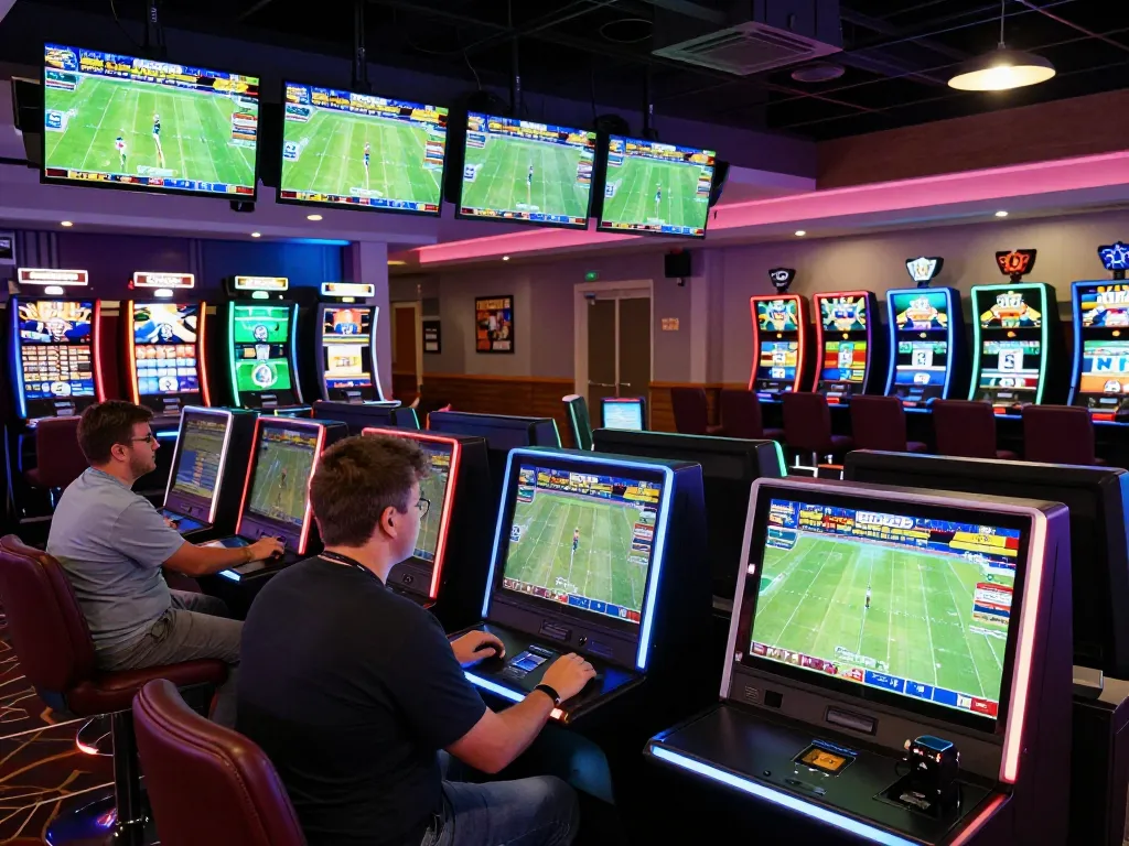 View of a bustling sports betting area showcasing live KQBD updates and enthusiastic bettors strategizing.