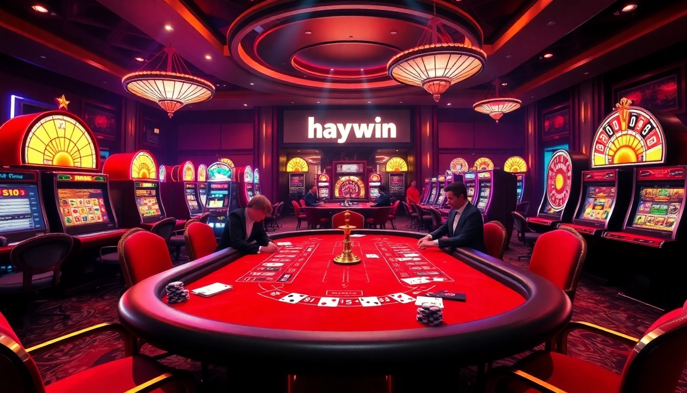 Experience exciting gameplay at Haywin casino with vibrant baccarat table and lively atmosphere.