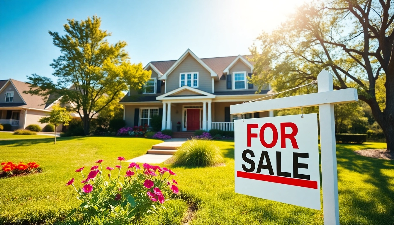Showcase real estate with agent presenting a beautiful home in a vibrant neighborhood.