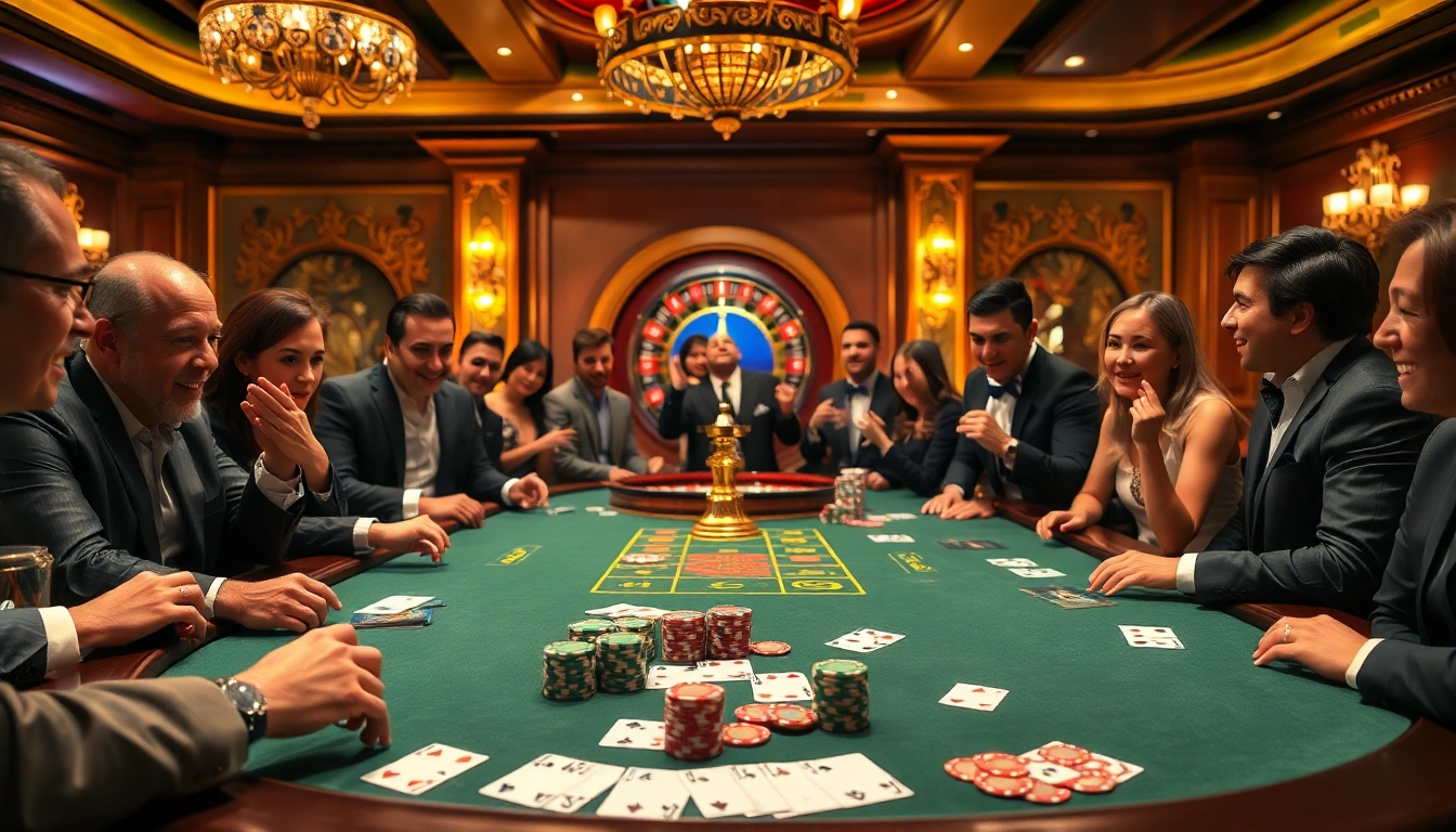 Experience thrilling gameplay at https://okfun.uk.net/ with a luxurious poker setup and vibrant casino elements.