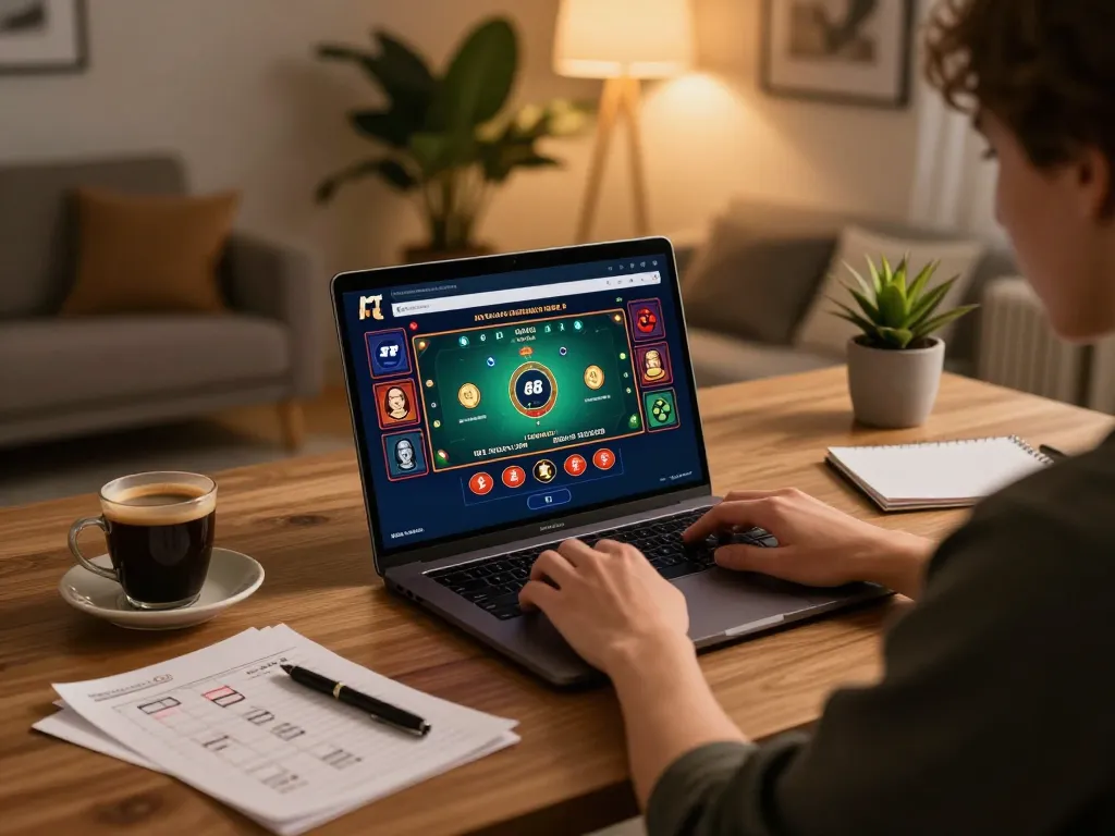Engaging online gaming experience on rr 88 platform with a player immersed in action.