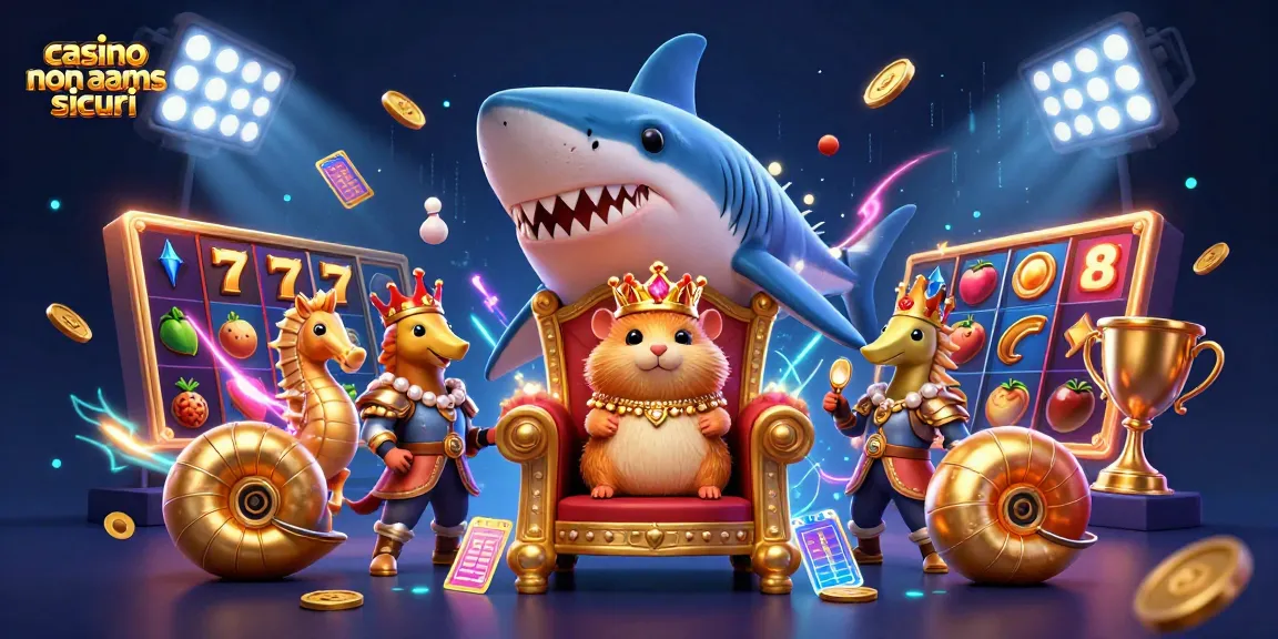 Vinci attraversando i giochi in casino non AAMS sicuri e vivi come un re, circondato da creature fantastiche.