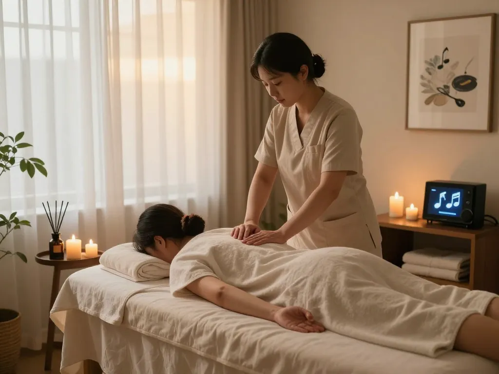 Relaxing 논현동마사지 experience in serene spa setting with calming atmosphere.