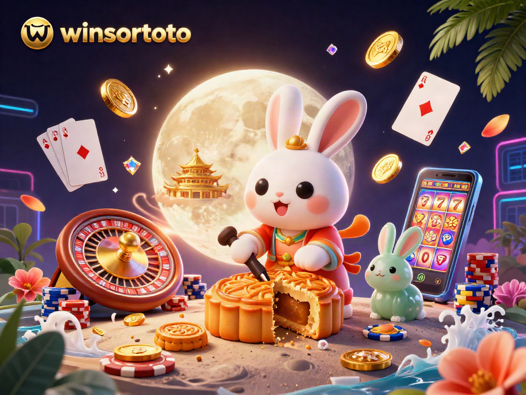 Menang dengan winsortoto sambil bermain di kasino virtual dengan bulan dan bunga tropis.