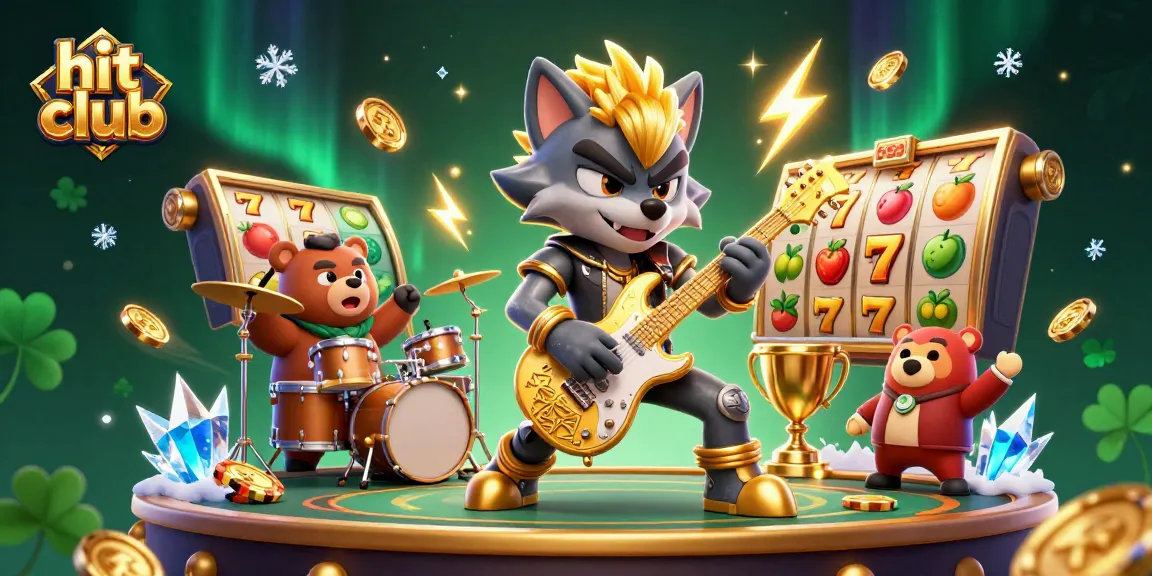 Engage in the vibrant hit club casino atmosphere with thrilling slot action and dynamic characters.