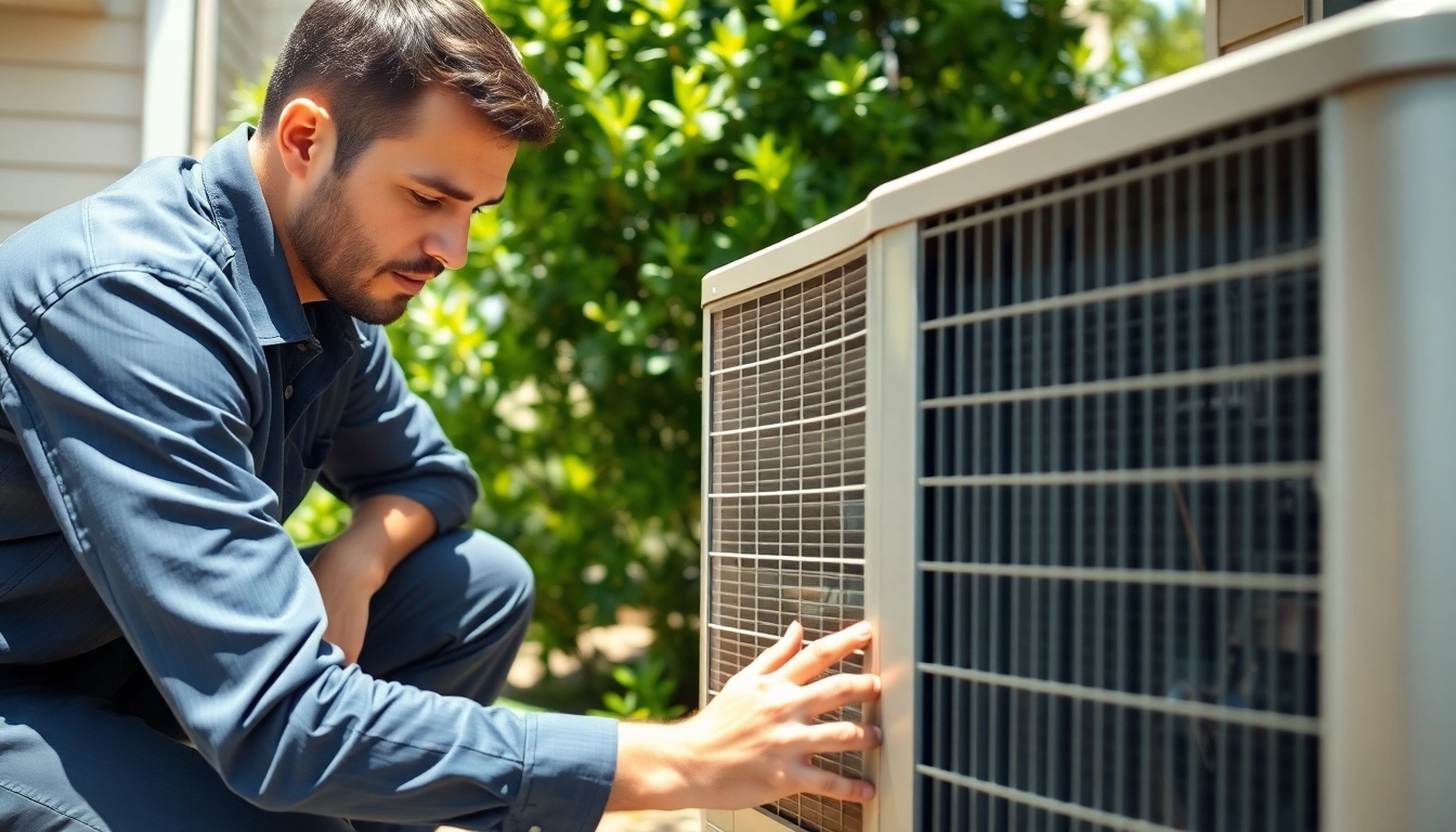 HVAC Repair Tampa: Technician repairing an air conditioning unit in a residential setting.