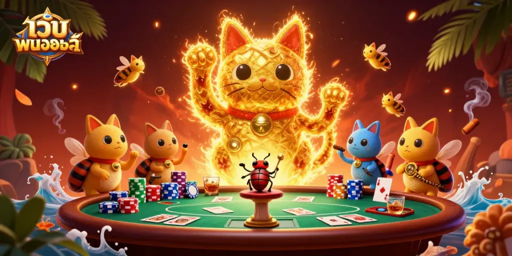 สนุกไปกับเกมเว็บ พนันออนไลน์ ที่มีแมวโชคดีและความตื่นเต้นในคาสิโน