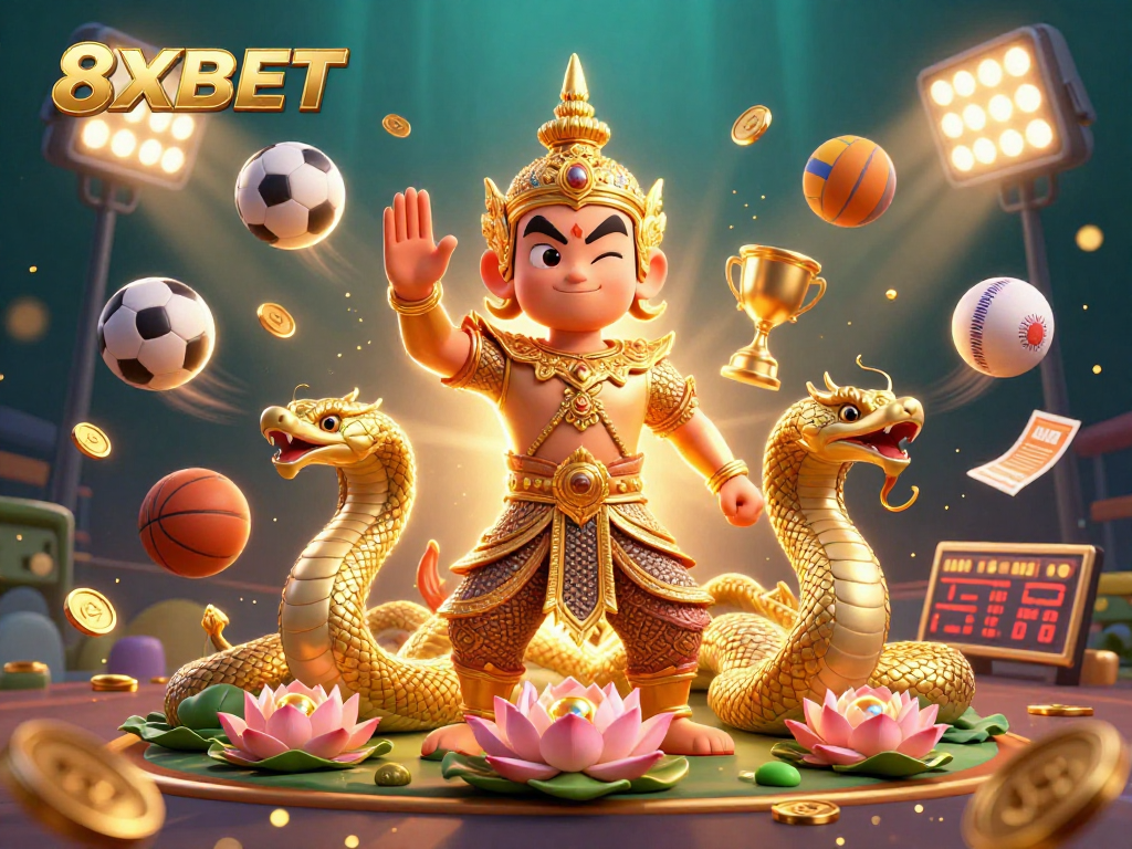Experience excitement with 8XBET as Naga guardians and sports elements energize online gaming.