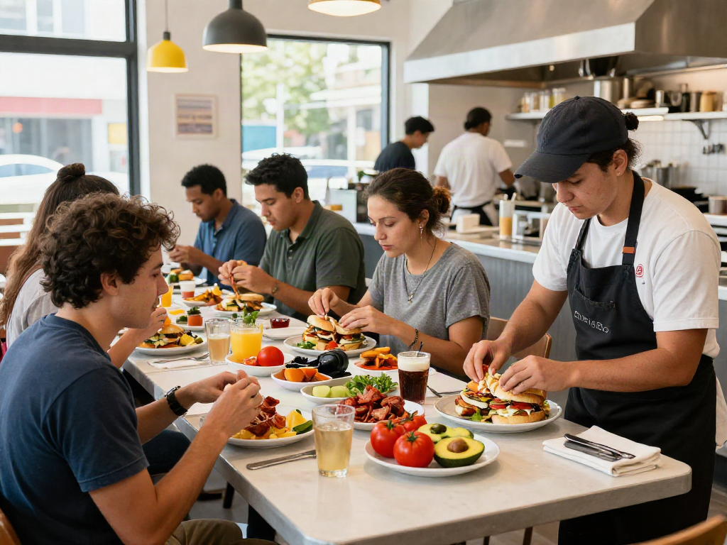 Experience the best breakfast Austin offers with NYC-inspired sandwiches at a lively café.