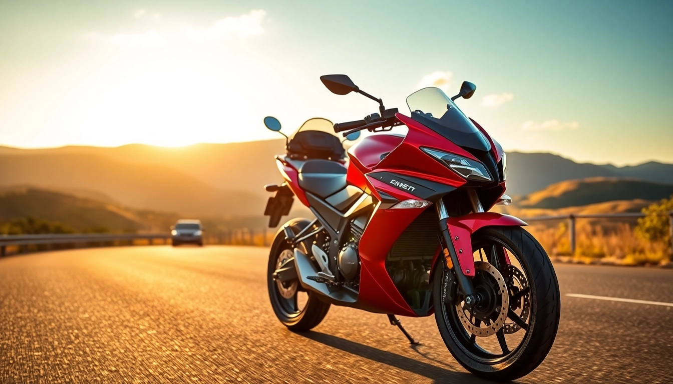 Ride an affordable street legal motorcycle against a scenic highway backdrop.