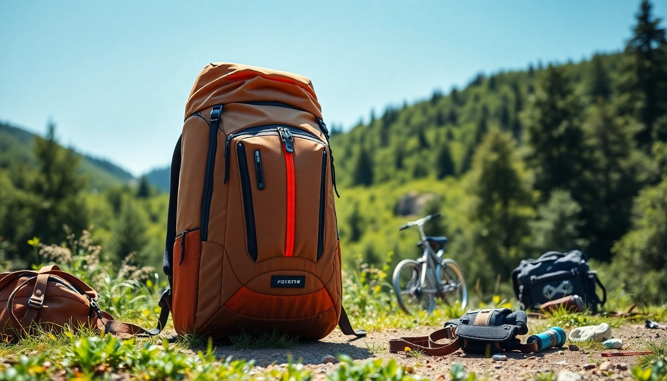 Showcasing a stylish backpack TGE in a vibrant outdoor setting highlighting its design.