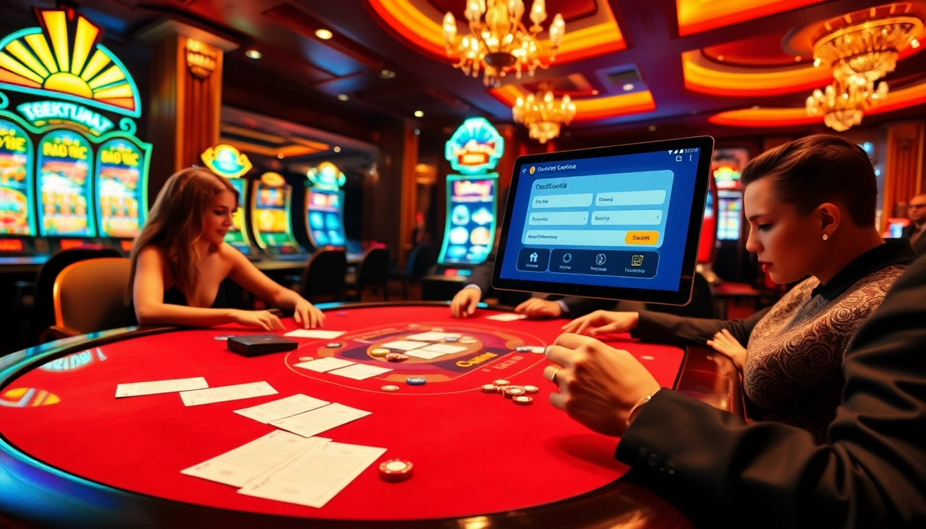 Engaging players in a luxurious casino environment with a focus on 'Credit online' for online gambling experiences.