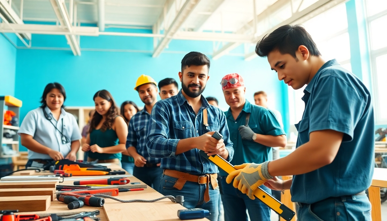 Students learning practical skills at trade schools in Hawaii, engaging in hands-on training.