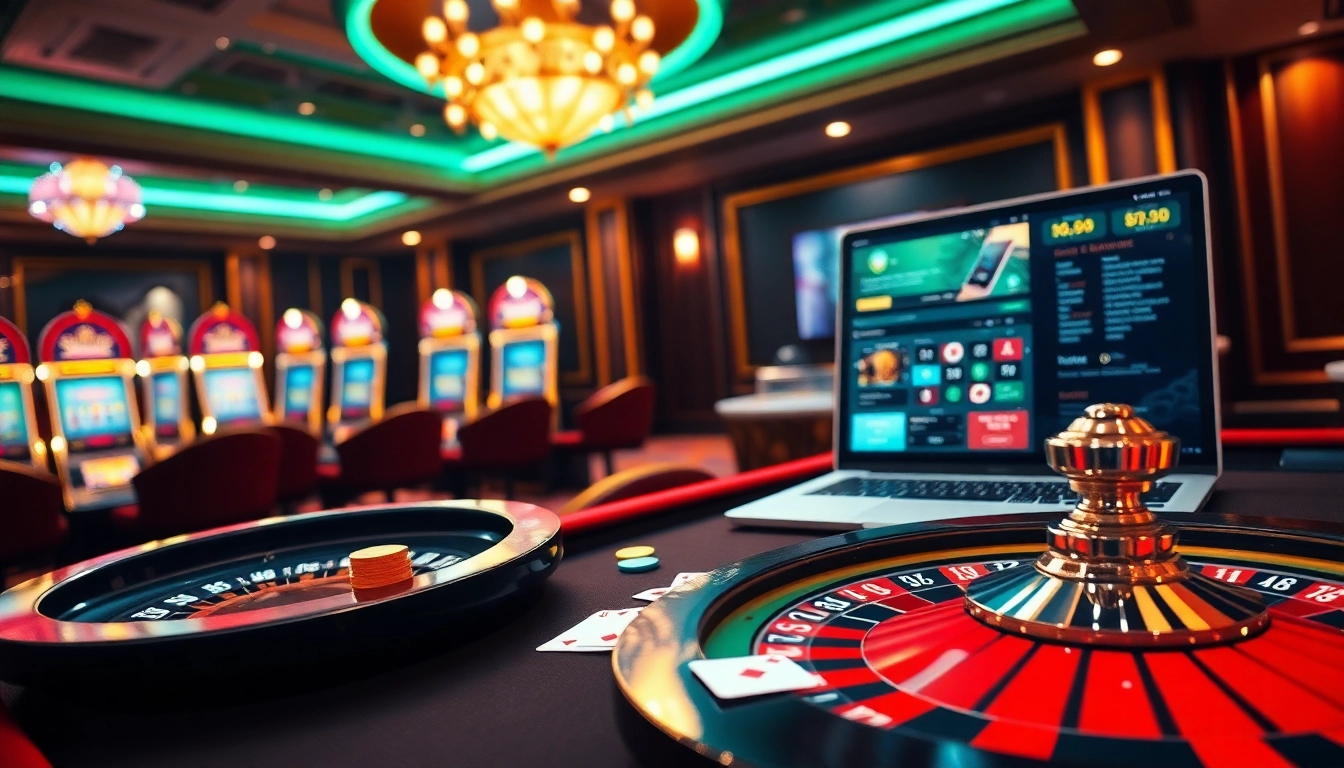 Engage in thrilling gameplay at https://go99pa.com with an elegant casino atmosphere featuring intense card games and vibrant slot machines.