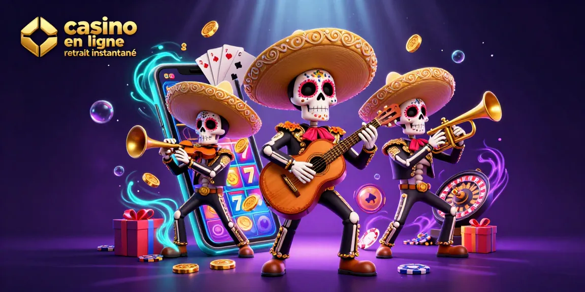 Casino en ligne retrait instantané : recevez vos gains rapidement avec cette illustration dynamique de mariachi.