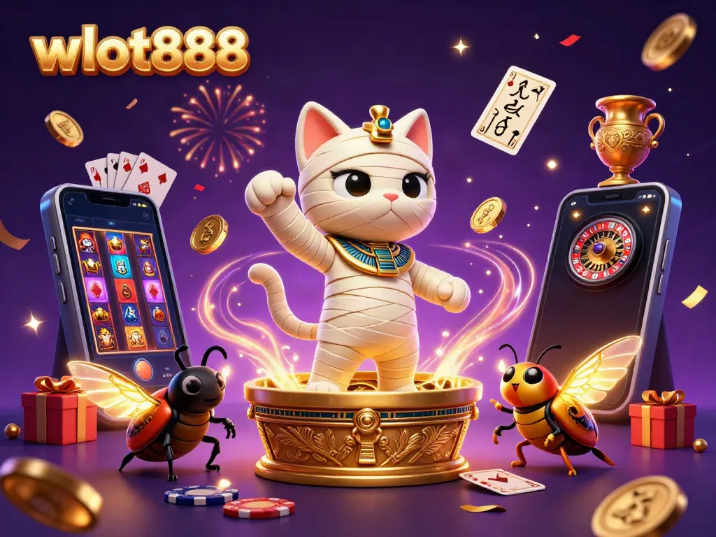 Mainkan slot gacor di WSLOT888 dengan karakter kartun dan elemen kasino menarik.
