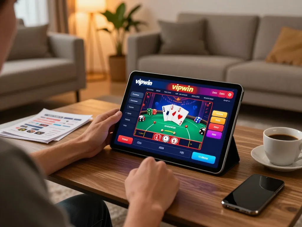 Enjoying online gambling on the vipwin app with vibrant visuals and engaging gameplay.