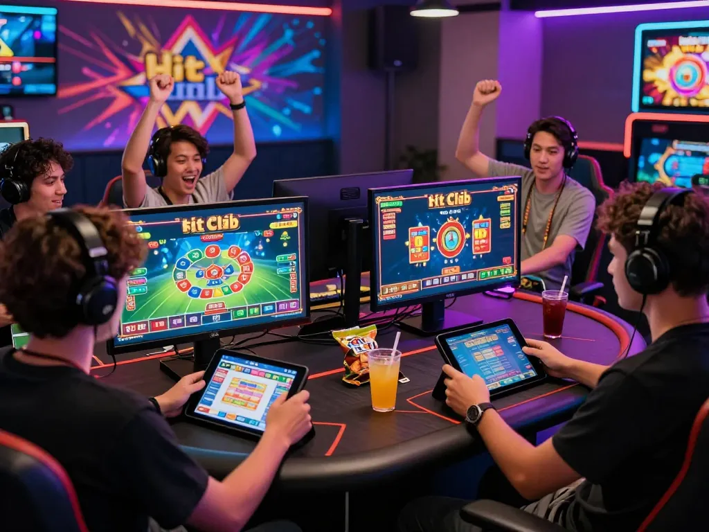Exciting online gaming experience at https://hitclub9.us.com/ with diverse players enjoying live casino games and celebrating wins.