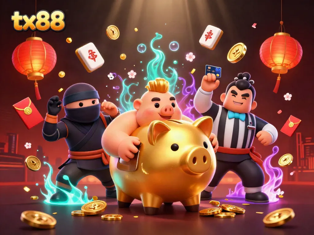 Experience the excitement of tx88 gaming with vibrant characters in an animated casino scene