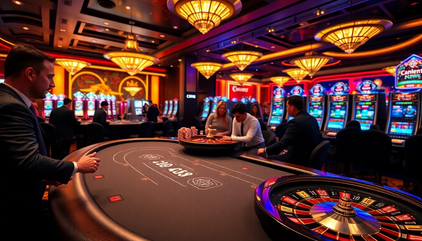 C168 casino scene with thrilling game action and vibrant atmosphere featuring blackjack and roulette.