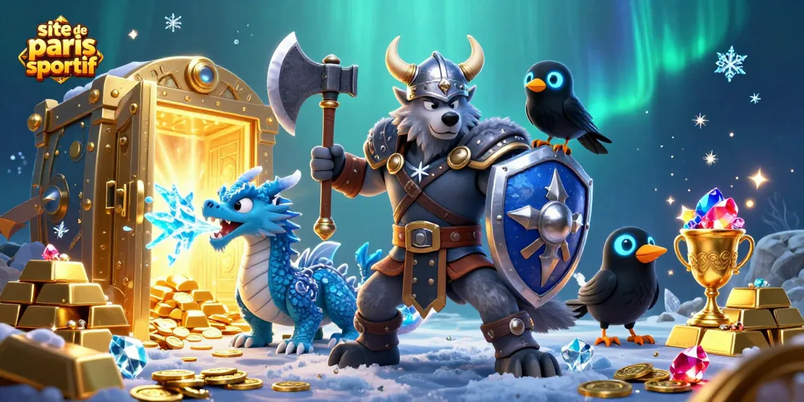 Placement de paris sur le site de paris sportif, illustré avec un guerrier et un dragon.
