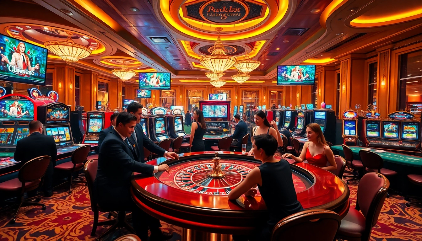 Experience excitement at https://rr88me.com/ with players betting at a glamorous casino.